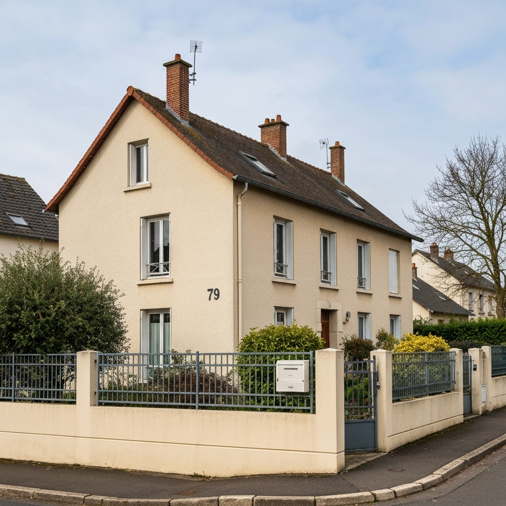Vue de l'extérieur d'un appartement moderne à Lieusaint