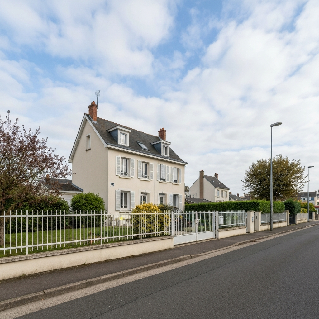 Vue aérienne de Lieusaint avec plusieurs propriétés immobilières